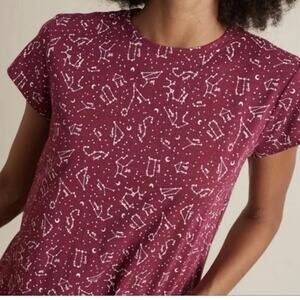 Marine Layer Astrology Star Sign Pima Cotton Modal Blend Burgundy Tee Medium